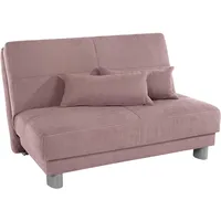 Schlafsofa INOSIGN "Gina", rosa (flamingo), B:120cm H:86cm T:195cm, Sofas, mit einem Handgriff vom Sofa zum Bett, Topseller