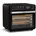 AirGlaze Digital Heißluftfritteuse 34 L 2200 W 19 Programme Rotisserie Touch Display 40-350 C Pizzastein Grillroste Doppelt Verglaste Tür Schwarz