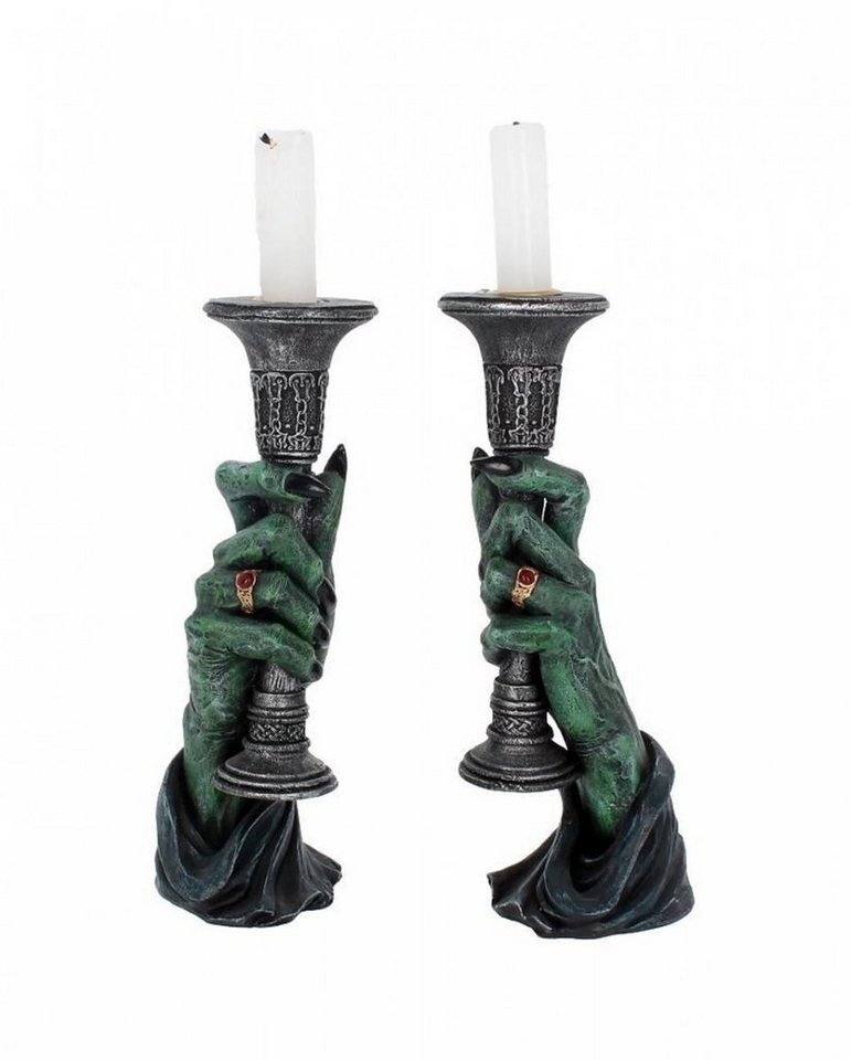 Horror-Shop Dekofigur Gothic Vampir Kerzenständer als Tischdekoration grau|grün|rot|schwarz