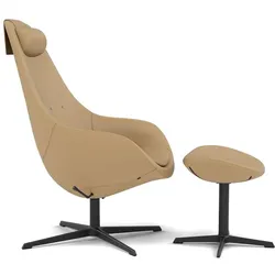 Varier Kokon Stoff Noir Leder Relaxsessel