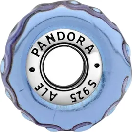 Pandora Wellenförmiges Lavendelblaues Murano-Glas Charm Silber 798875C00