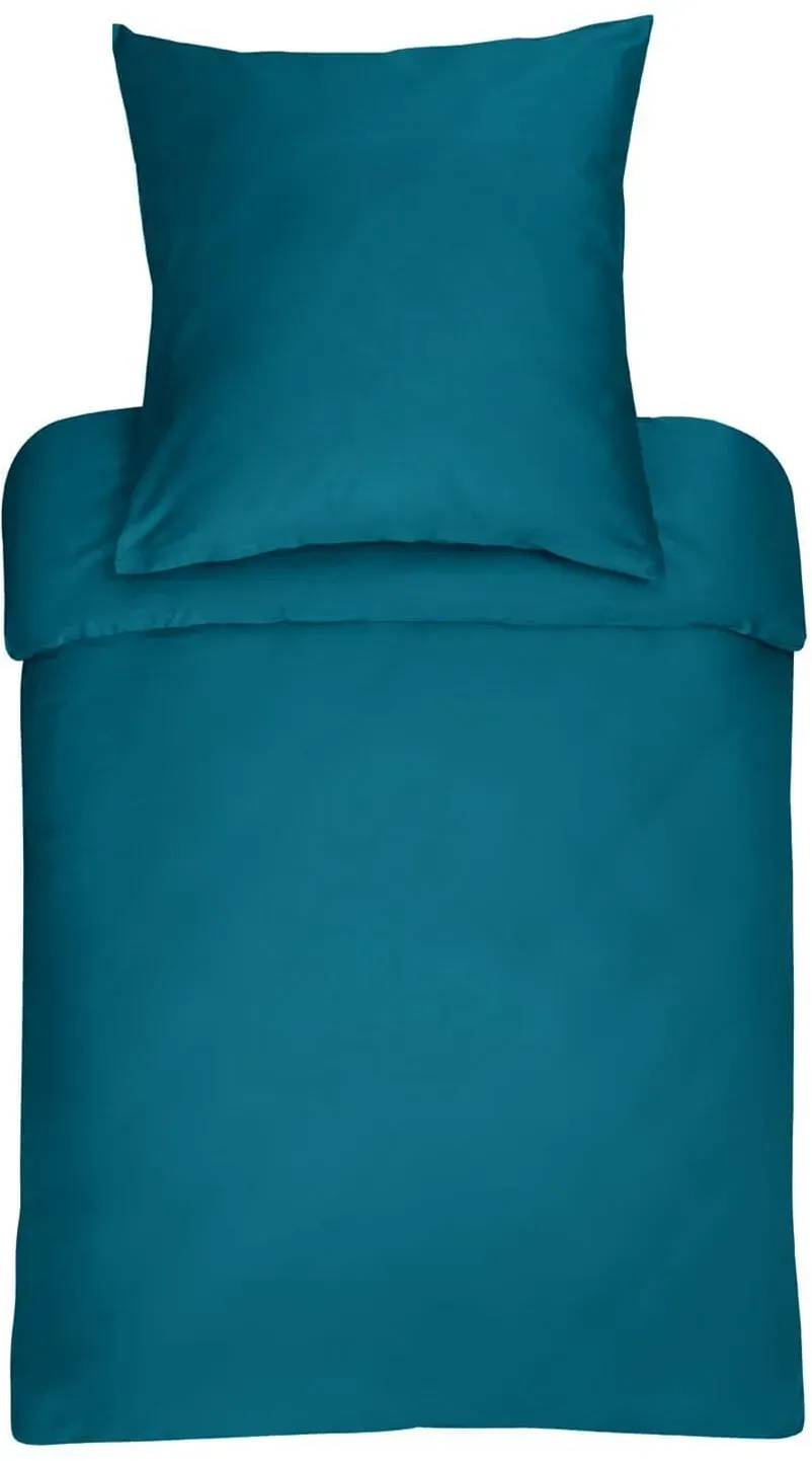 Bassetti Mako-Satin Bettwäsche Uni Bettbezug einzeln 200x200 cm | azur-C3 - blau
