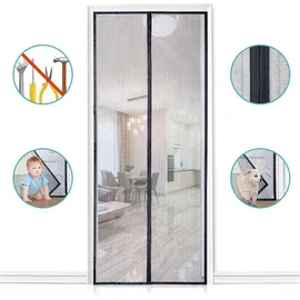 luxuskollektion Fliegengitter Tür Magnet Insektenschutz 85 x 200 cm Schwarz