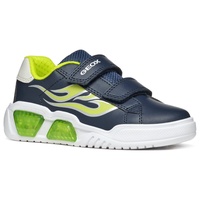 GEOX J ILLUMINUS Boy A Sneaker, Navy/Lime, 24 EU