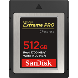 SanDisk Extreme PRO CFexpress Card 512GB Type B, 1700/1400 MB/s