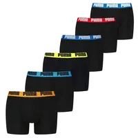 Puma Boxershorts Basic 6er Pack Schwarz/Blau/Rot/Orange L
