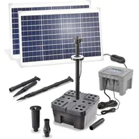 Esotec Solar Teichfilterset Profi 70/2800 LED, LiFePo4 Akku, Wasserspiel