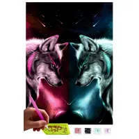 MISHBAY Diamond Painting Erwachsene Set Wolf - 30x40cm Wölfe - Diamant Painting Entspannendes DIY Komplettset für Frauen & Anfänger - Kreatives Hobby für Ruhige Auszeite