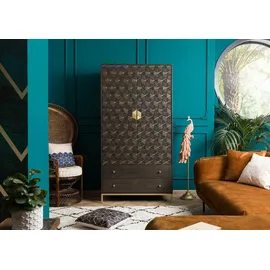 Massivmoebel24 Kleiderschrank Mango 99 x 190 x 55 cm Grau
