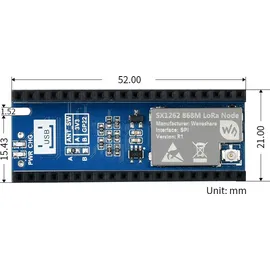 Waveshare SX1262 LoRa Node Module for Raspberry Pi Pico LoRaWAN EU868 Band