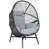 VCM ebuy24 Rosario Sessel mit Sitzkissen Garten Schwarz