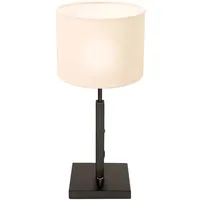 Steinhauer Tischleuchte Schreibtischlampe Beistelllampe Metall Stoff Drehschalter Weiß