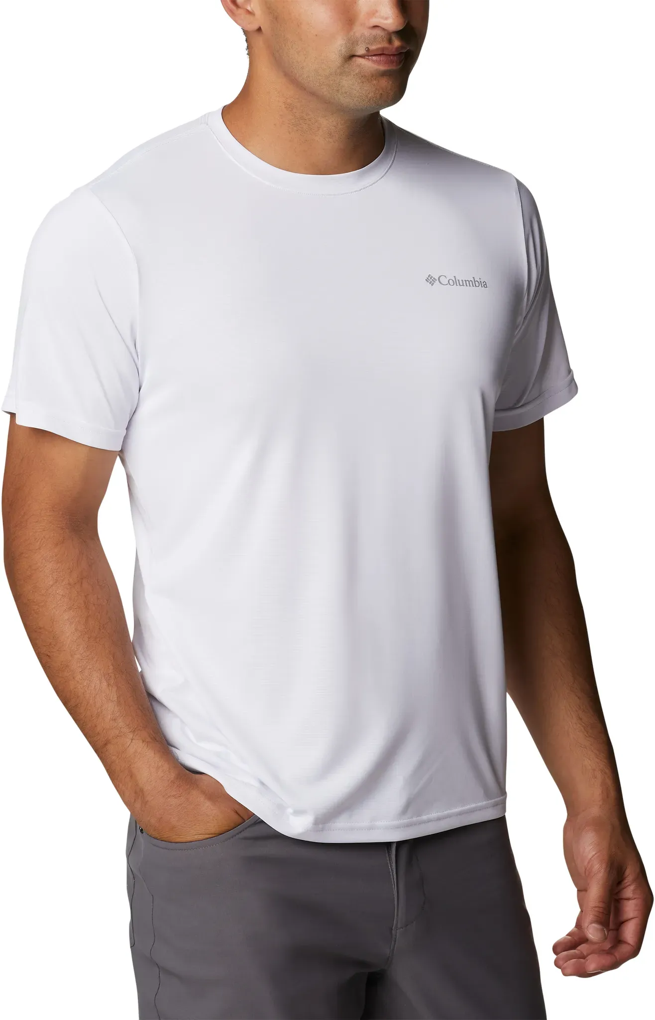 Funktionsshirt COLUMBIA, Herren, Gr. XXL (56), weiß, Obermaterial: 100% Polyester, Shirts Funktionsshirt, leichtes Material, feuchtigkeitstransportierendes Gewebe