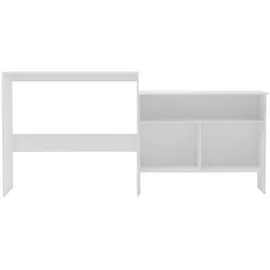 vidaXL Bartisch mit 2 Tischplatten 40 x 120 x 130 cm Weiß