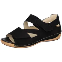 Waldläufer HELIETT Sandale, Keilsandalette, Sommerschuh, Komfortschuh, Klettverschlüsse, H-Weite schwarz 40 EU (6,5 UK)