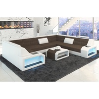 Sofa Dreams Wohnlandschaft Stoff Sofa Pesaro U Form Polster Stoffsofa Couch, Auch mit Bettfunktion braun