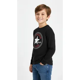 Converse Langarmshirt "CNVB CHUCK PATCH LS TEE", Jungen, Gr. 146/152 (158), schwarz, Sweatware, Obermaterial: 100% Baumwolle, bedruckt, unifarben, normal, Rundhals, eingesetzt abgesteppt, Shirts Langarmshirt, für Kinder
