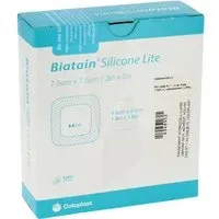 BIATAIN SILICONE LITE - Pansement hydrocellulaire alvéolé, bord adhésif siliconé, fin 7,5 x cm Pansement(S)