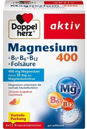 DOPPELHERZ Magnesium 400+B1+B6+B12+Folsäure BTA 90 St
