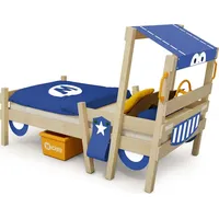 Wickey Kinderbett Hausbett CrAzY Sparky Fun -Plane Holzbett 90 x 200 cm - blau - Blau