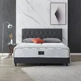 V6 Boxspringbett Modell 211 mit Taschenfederkernmatratze - Schwarz