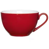 Ritzenhoff & Breker Tasse Doppio Kaffeetasse, 1 Stück, Kaffee Obertasse mit farbigem Rand, Teetasse für buntes Mix & Match, Porzellan, Rot, 200 ml, 516104