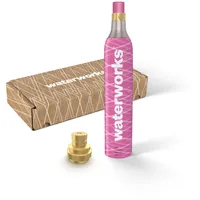 waterworks Pink 1x CO2 Zylinder + 1x Adapter (geeignet für Sodastream Quick Connect) Starterkit