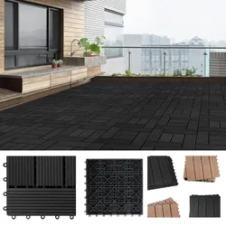 Casaria WPC Fliesen 44x Mosaik Anthrazit