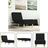 The Living Store Chaiselongue Schwarz Stoff - Chaiselongue - Relaxsessel - Liegesessel - Wohnraummöbel - Wohnzimmer Dekoration