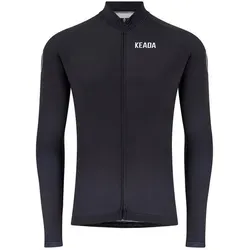 Frauen Essentials Langarm-Radtrikot - Schwarz L