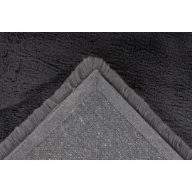 Kayoom Teppich KAYOOM "Subb 925", grau (graphit), B:200cm H:48mm L:290cm, Polyester, Teppiche, Teppich, Hochflor, Kanninchen Fell Haptik, alle Räume, leichter Glanz