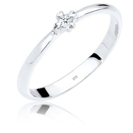 Elli Verlobungsring »Solitär Verlobung Diamant 0.03 ct. 925 Silber«, weiß weiß 0.006 carat ct P1 = bei 10-facher Vergrößerung erkennbare Einschlüsse,