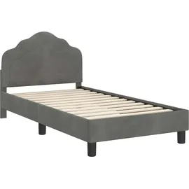 vidaXL Kinderbettgestell mit Kopfteil Dunkelgrau 80 x 160 cm Samt