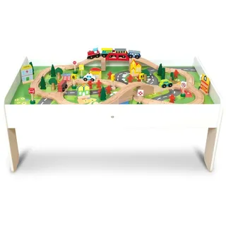 Coemo Spieltisch mit Holzeisenbahn 90 tlg.