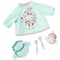 Baby Annabell 702024 Lunch Time Set Latz-Shirt Latz Teller Löffel Gabel Flasche