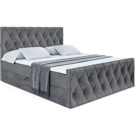 altdecor Boxbett, AMAY-Z - 160x200 cm - H4 - Dunkelgrau