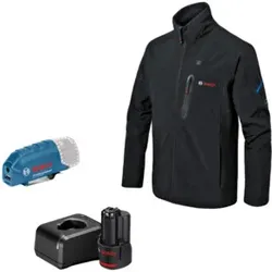 Bosch Beheizbare Kleidung GHJ 12+18V XA: Akkuadapter, Ladegerät, 1x Akku, Gr. 3XL