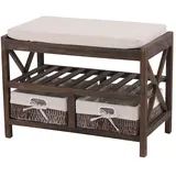 Mendler HWC-C48 45 x 65 x 34 cm Sitzbank Schuhregal braun