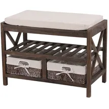Mendler HWC-C48 45 x 65 x 34 cm Sitzbank Schuhregal braun