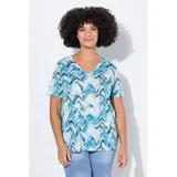Angel Of Style by Happy Size Angel of Style Damen große Größen Übergrößen Plus Size T-Shirt, Wellenmuster, Glitzersteinchen smaragd 46 839860431-46 - 46