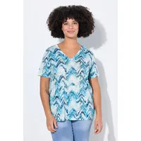 Angel Of Style by Happy Size Angel of Style Damen große Größen Übergrößen Plus Size T-Shirt, Wellenmuster, Glitzersteinchen smaragd 46 839860431-46 - 46