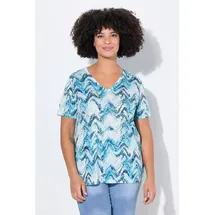 Angel Of Style by Happy Size Angel of Style Damen große Größen Übergrößen Plus Size T-Shirt, Wellenmuster, Glitzersteinchen smaragd 46 839860431-46 - 46