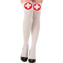 Weiß-Rote Krankenschwester Strümpfe - OS