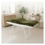 STM Company Massageliege Memory Foam Wellenmatratze für Kosmetikliege (180x60 cm / 190x70 cm, mit Veloursbezug), Anatomischer Lash Topper für Wimpern, PMU & Kosmetik grün 190x70 cm