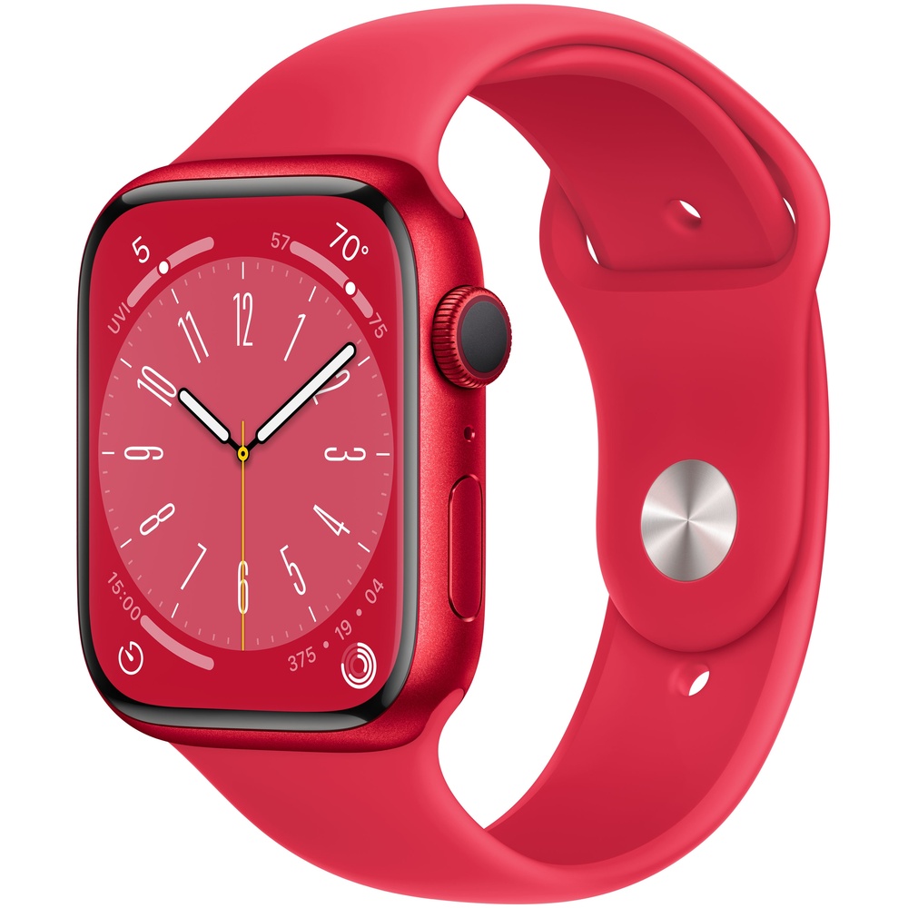 Apple Watch Series 8 GPS 45 mm Aluminiumgehäuse Sportarmband (product)red  ab 343,31 € im Preisvergleich! | Apple Watch