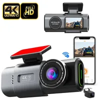 Azdome Autokamera Loop Aufnahme Weitwinkelobjektiv Parkmonitor Bewegungserkennung, WiFi Dashcam Auto mit 4K Auflösung, mit GPS Dash Camera mit Nachtsicht, 170°Weitwinkel, WDR, 2,4" IPS, 24/7 Parküberwachung, Loop-Aufnahme(GS63H)