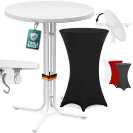 CASARIA Stehtisch Klappbar Schwarz