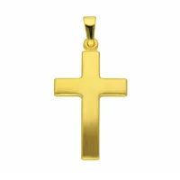 Kreuzkette ADELIA ́S "Halskette - Kreuzkette mit Kreuz Anhänger aus 585 Gold", gold, Halsketten, Damen, Gelbgold 585 Gold, Gelbgold 585, Gold, Kreuzkette, Schmuckset mit bis 45 cm stufenlos verstellbarer 925 Silber Halskette