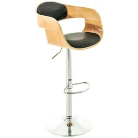 TPFLiving Barhocker Kingsley 360° drehbar höhenverstellbar Metall Kunstleder Natura/Schwarz