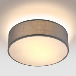 Deckenlampe Grau Stoff Ø30cm